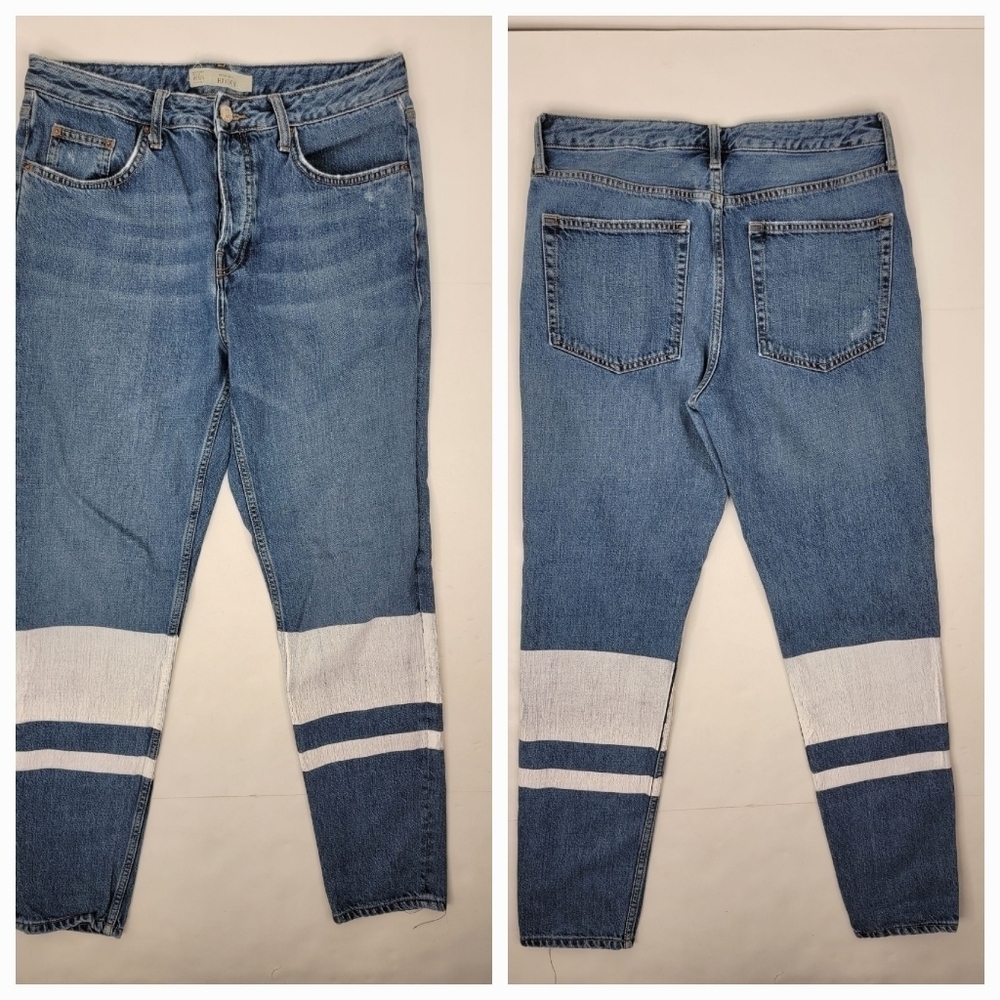 Topshop Moto Boyfriend Jeans Hayden Sz 28 Button Fly HR